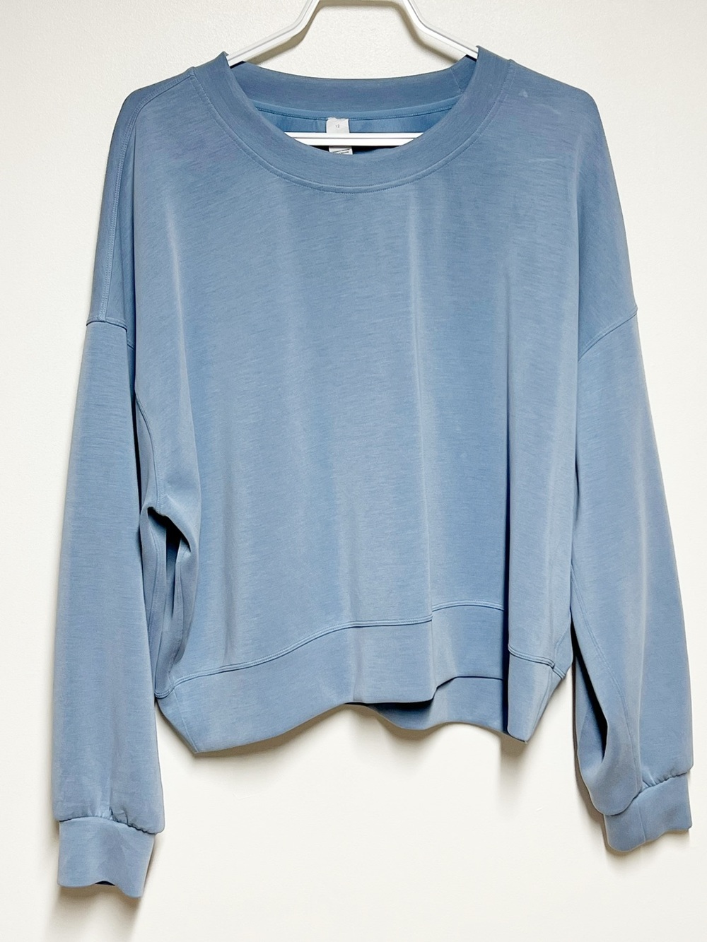 Lululemon Perfectly Oversized Cropped Crew *Softstreme Soft Denim Sz 12 - Picture 6 of 9